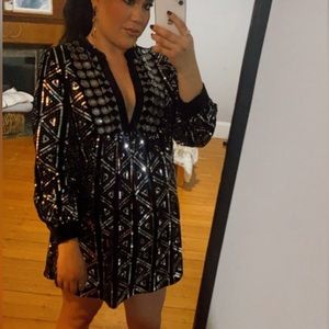Zara velvet and sequin mini dress